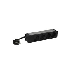 PDU met 1mtr snoer RA PA, stekker, 4x RA type F output