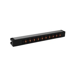 PDU met 6mm2 aansluitklemmen 10x C13 output met cord locking