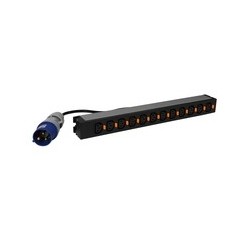 PDU met IEC 2PE 16A 12x C13 out met cord locking systeem