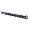 PDU aluminum outlet strip with switch 7 safety outlets
