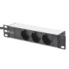 PDU aluminium outlet strip 3 safety outlets