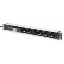 PDU aluminum Outlet Strip 6 safety outlets with circuit breaker