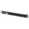 PDU aluminum Outlet Strip 6 safety outlets with circuit breaker