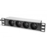 PDU socket strip with aluminum profile 4 way CEE 7 5 PDU sockets