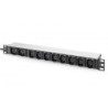 PDU socket Strip with aluminum profile 10 way