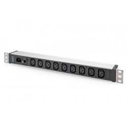 PDU socket Strip with aluminum profile, 9 way IEC C14 input