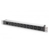 PDU socket Strip with aluminum profile, 9 way IEC C14 input
