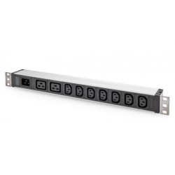 PDU socket Strip with aluminum profile, 9 way IEC C20 input