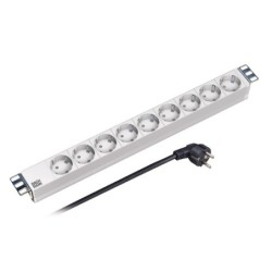PDU 1U socket strip 9 x CEE7 3 without switch Grey