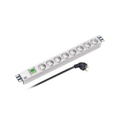 PDU 1U socket strip 8 x CEE7 3 with switch Grey
