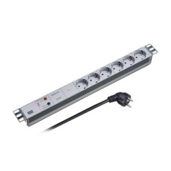 PDU 1U socket strip 6 x CEE7 3 Grey