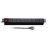 PDU 1.5U socket strip 18 x USB with switch Black