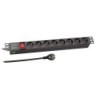 PDU 1U socket strip 8 x UTE with switch