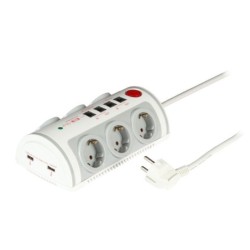 PDU socket strip 6 x CEE7 7 Switch