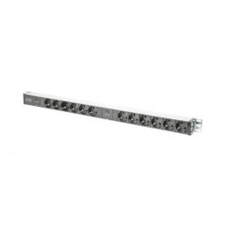 1U Aluminum PDU, rackmountable, 7x safety outlet 16A, 4000W