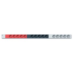PDU socket strip vertical 15 x CEE7 3 3 phase Plug CEE 16 A red