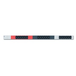 PDU socket strip vertical 18 x C13 3 phase Plug CEE 16 A red